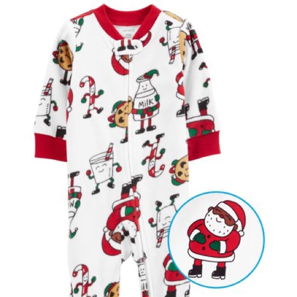 Footed fleece pajama sleeper - Santa Claus - 6 Months - NWT